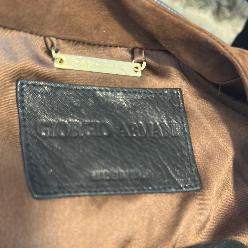 Armani Black Label Brown Lamb Suede And Python Ja… - image 3